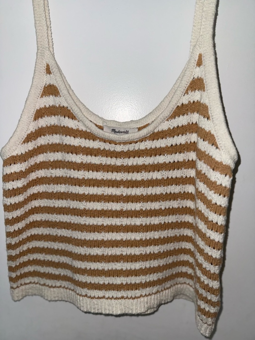 Madewell Cream & Tan Striped Knit Tank